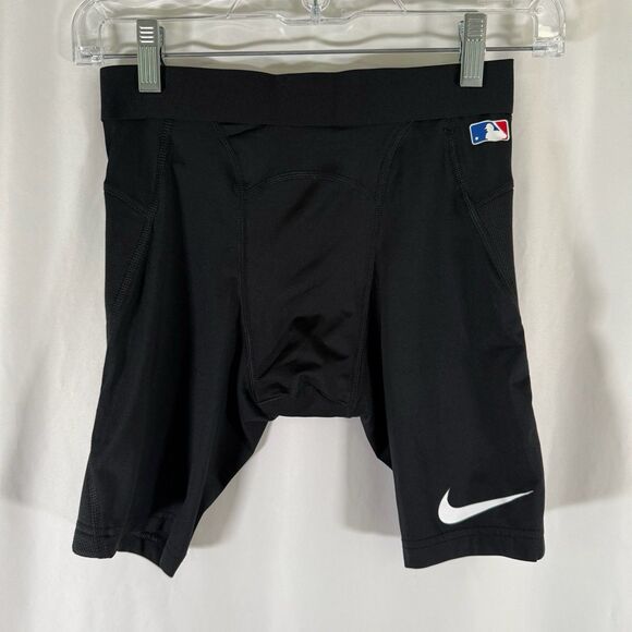 Nike Pro MLB Under Shorts Boy's Medium Black Hyperstrong Tight Fit 8" Inseam - Picture 1 of 8